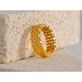 316l Stainless Steel 18K Plated Ring for Women