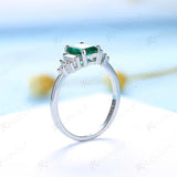 Emerald Gemstone Ring for Women 925 Sterling Silver Morganite Wedding Jewelry
