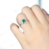 Emerald Gemstone Ring for Women 925 Sterling Silver Morganite Wedding Jewelry