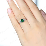 Emerald Gemstone Ring for Women 925 Sterling Silver Morganite Wedding Jewelry