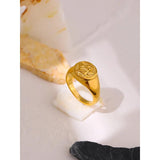 Round Angel Ring for Women Stainless Steel Waterproof Charm Jewelry