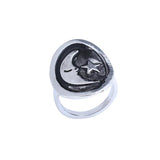 Retro Oval Moon Star Pattern Ring Women's Ring Size 6-10
