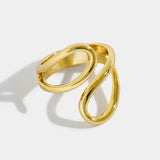Foxanry Silver Finger Rings Hollow Geometry Jewelry for Women
