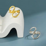 Foxanry Silver Finger Rings Hollow Geometry Jewelry for Women
