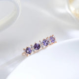 Kinel Hot Sparkling Zircon Ring 585 Rose Round Wedding Band Fine Jewelry