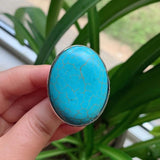 Turquoise Stone Geometric Adjustable Ring for Women
