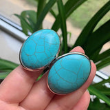 Turquoise Stone Geometric Adjustable Ring for Women