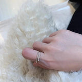 Micro Rhinestone Pearl Open Ring Stackable Jewelry