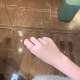 Micro Rhinestone Pearl Open Ring Stackable Jewelry