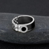 Roman Numerals Stainless Steel Ring CZ Charm Punk Jewelry for Women