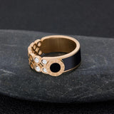 Roman Numerals Stainless Steel Ring CZ Charm Punk Jewelry for Women
