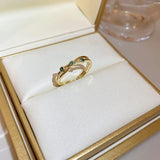 Opal Pearl Love Flower Open Ring Female Jewelry