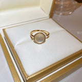Opal Pearl Love Flower Open Ring Female Jewelry