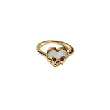 Opal Pearl Love Flower Open Ring Female Jewelry