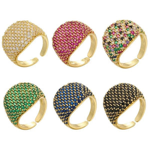 Silver Crystal Ring for Women CZ Zircon Jewelry