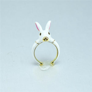 Japan & Korea Rabbit Ring Enamel Drip Opening Adjustable