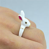 Japan & Korea Rabbit Ring Enamel Drip Opening Adjustable