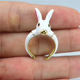 Japan & Korea Rabbit Ring Enamel Drip Opening Adjustable