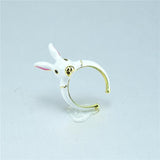 Japan & Korea Rabbit Ring Enamel Drip Opening Adjustable