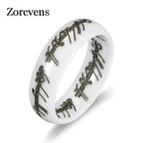 Arrival Ceramic Rings For Women With Letter Wedding Ring