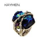 KAYMEN Statement Wedding Ring Antique Bronze Elastic Vintage Women