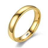 Golden Gloss Stainless Steel Rings for Women and Men 4mm