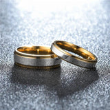 Titanium Steel Couple Rings Silver/Gold Layered Infinity Wedding Ring