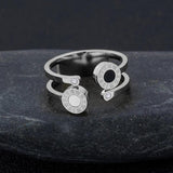 Roman Numeral Stainless Steel Rings CZ Engagement Jewelry