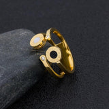 Roman Numeral Stainless Steel Rings CZ Engagement Jewelry