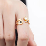 Roman Numeral Stainless Steel Rings CZ Engagement Jewelry