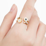 Roman Numeral Stainless Steel Rings CZ Engagement Jewelry