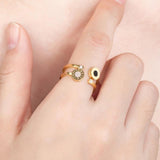 Roman Numeral Stainless Steel Rings CZ Engagement Jewelry