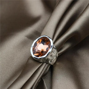 Anslow Jewelry Charms Crystal Glass Ring Retro Vintage Present