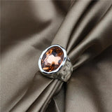 Anslow Jewelry Charms Crystal Glass Ring Retro Vintage Present