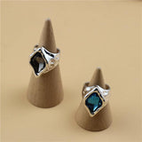 Anslow Jewelry Charms Crystal Glass Ring Retro Vintage Present