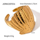Uworld Waterproof Golden Stainless Steel Hammered Ring for Women