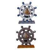 Nautical Rudder Steering Wheel Resin Statue