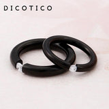 Stainless Steel Cubic Zircon Finger Rings Wedding Bands Women Jewelry