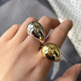 Vintage Brass Open Rings for Women Chunky Finger Ring Girls Party