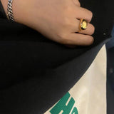 Vintage Brass Open Rings for Women Chunky Finger Ring Girls Party