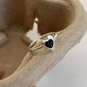 Foxanry Sparkling Zircon Heart Rings for Couples