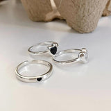 Foxanry Sparkling Zircon Heart Rings for Couples