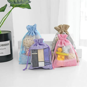 4Pcs Linen Pocket Jute Gift Bag Drawstring Pouch Wedding Christmas Jewelry Toys