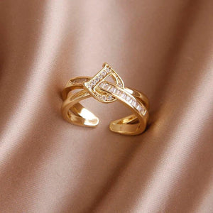 Zirconia Cross Rings D Adjustable Rings for Women