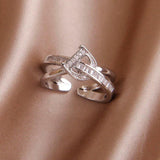 Zirconia Cross Rings D Adjustable Rings for Women