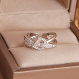 Zirconia Cross Rings D Adjustable Rings for Women