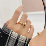 Stainless Steel Twisted Ring Two Line Female Male Party Finger Jewelry
