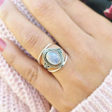 Boho Moonstone Finger Rings Jewelry For Women Charms Ring Party Gift