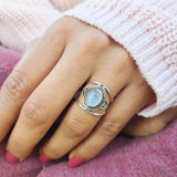 Boho Moonstone Finger Rings Jewelry For Women Charms Ring Party Gift
