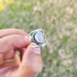 Boho Moonstone Finger Rings Jewelry For Women Charms Ring Party Gift